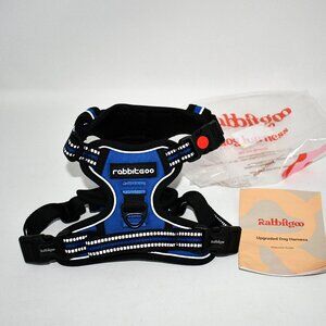 Rabbitgoo Dog Harness & Collar for No Pull in Black/Blue Size:  SMALL NWT